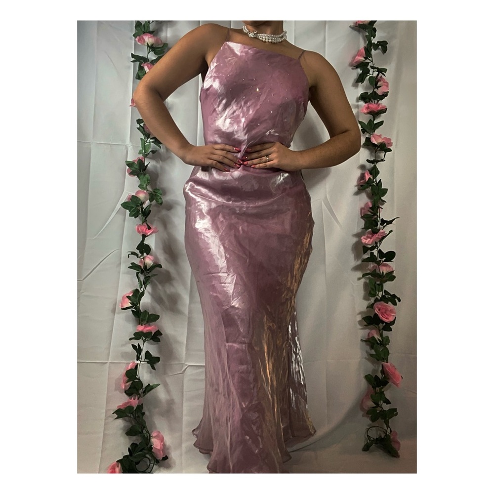 Vintage 90s pink maxi prom dress